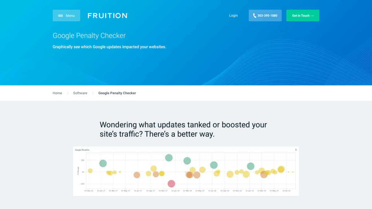 Fruition Google Penalty Checker Website User Interface