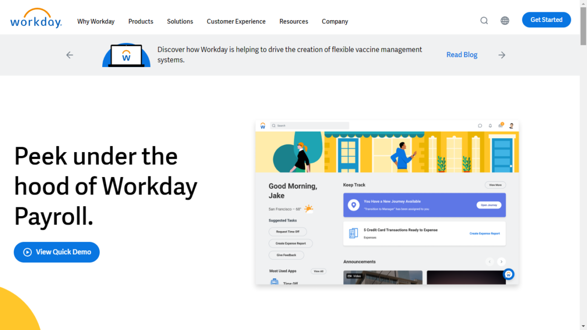 Workday Website User Interface