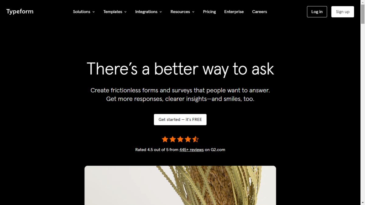 Typeform Website User Interface