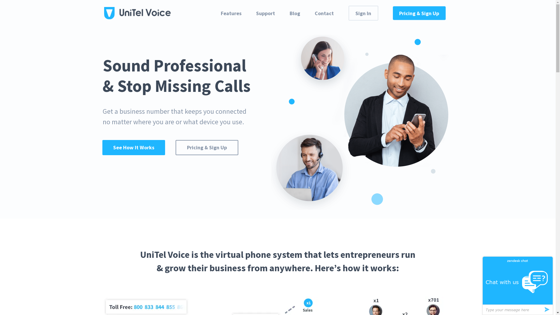 Unitel Voice Website User Interface