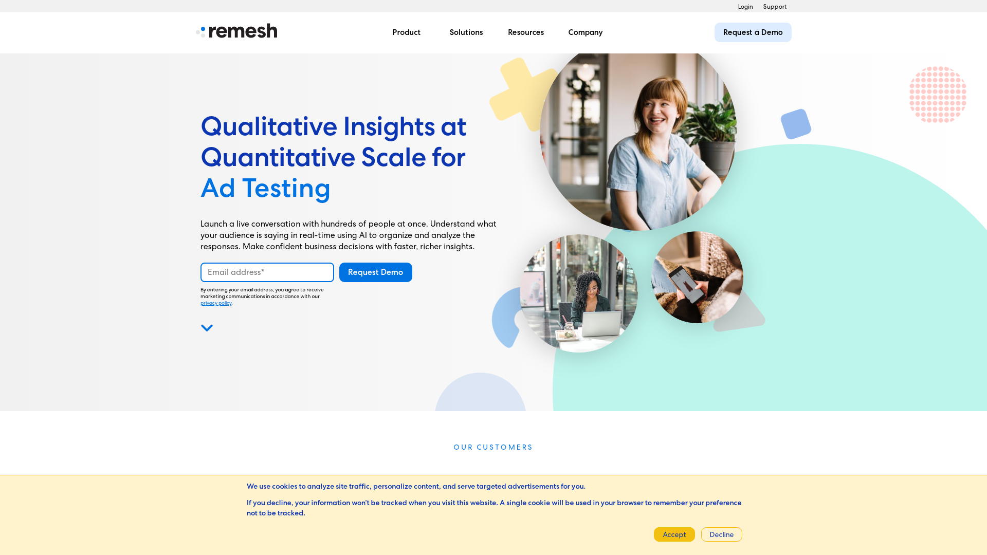 Remesh Website User Interface