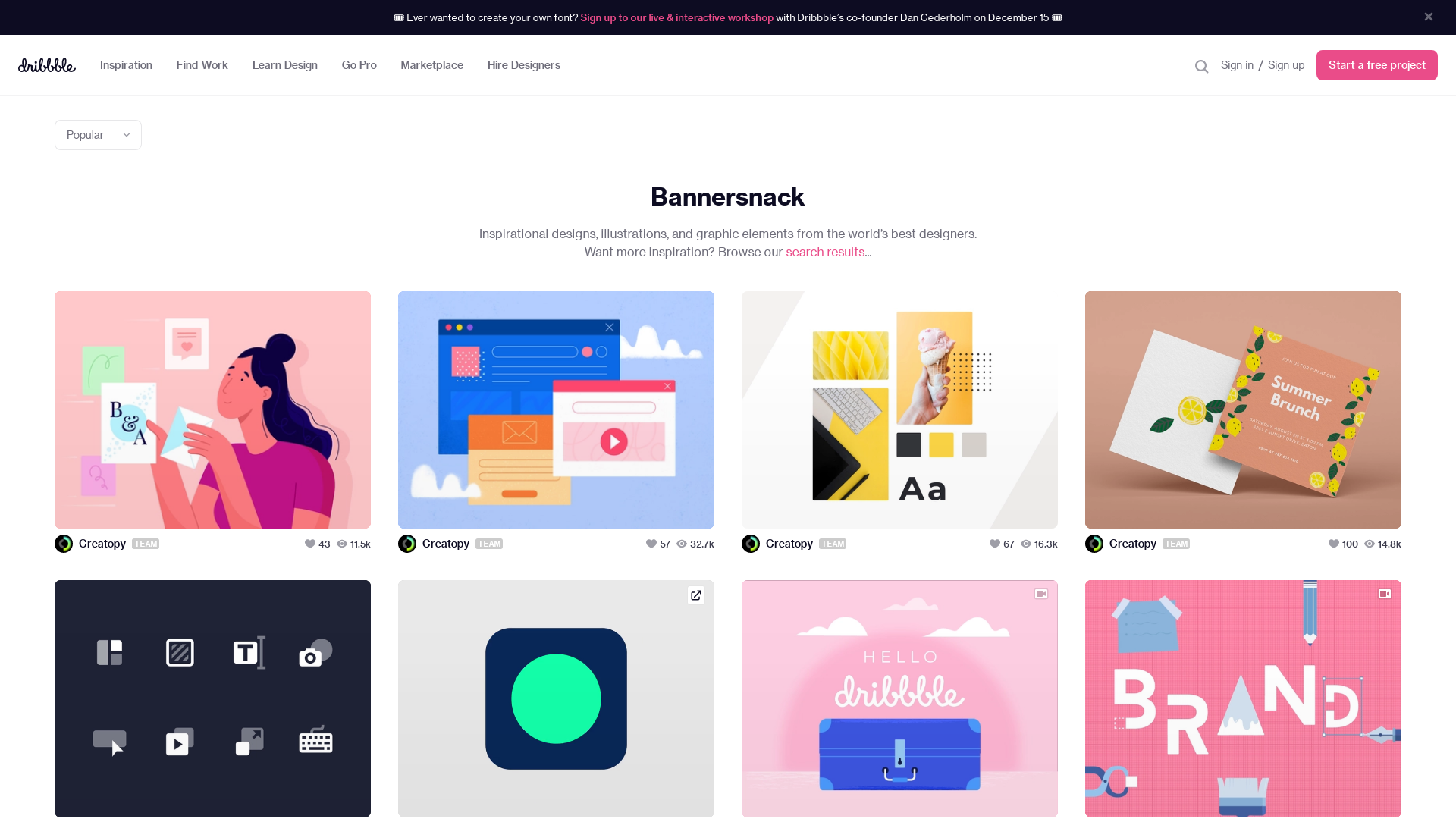 Bannersnack Website User Interface