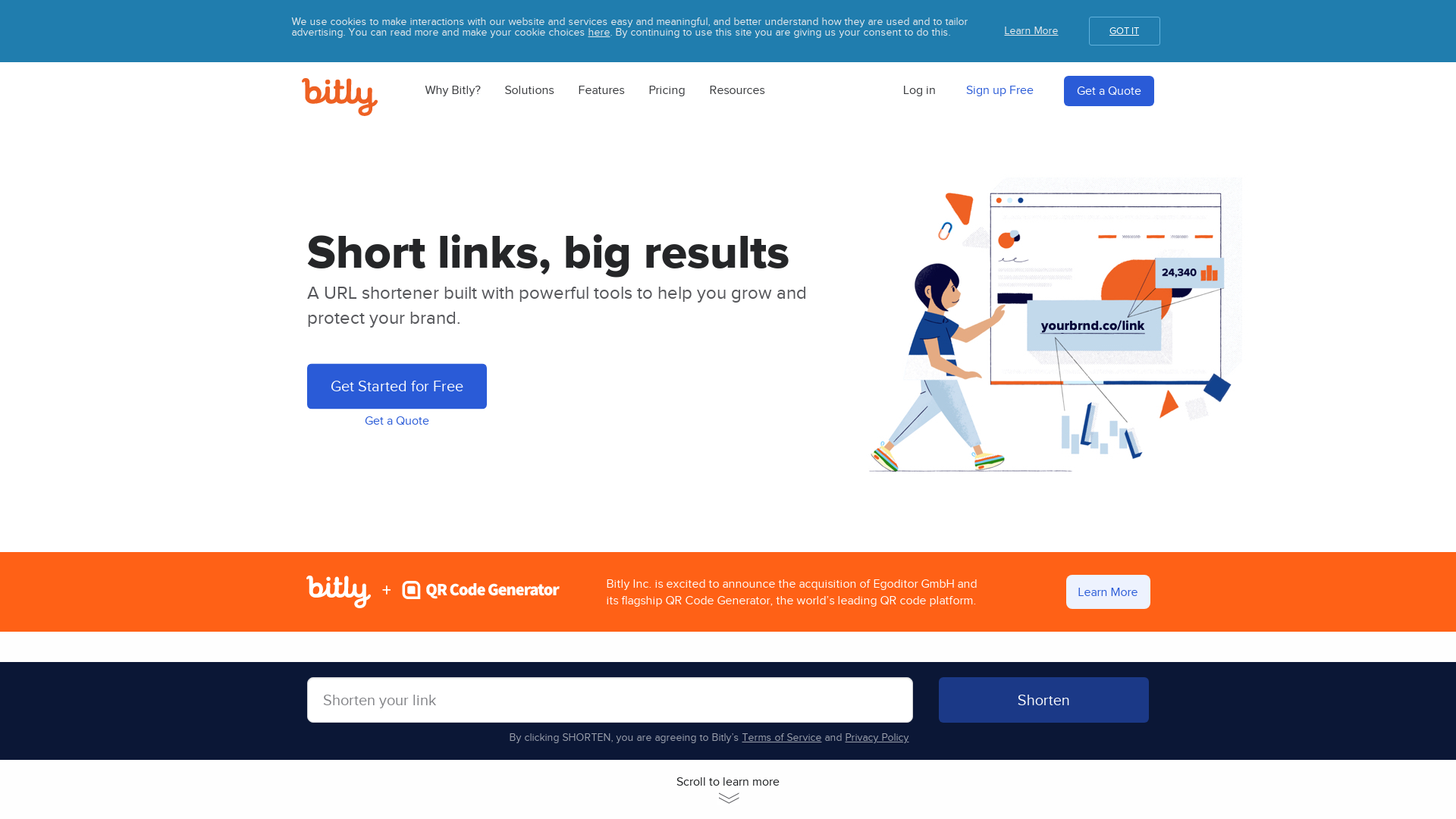 Bitly Website User Interface