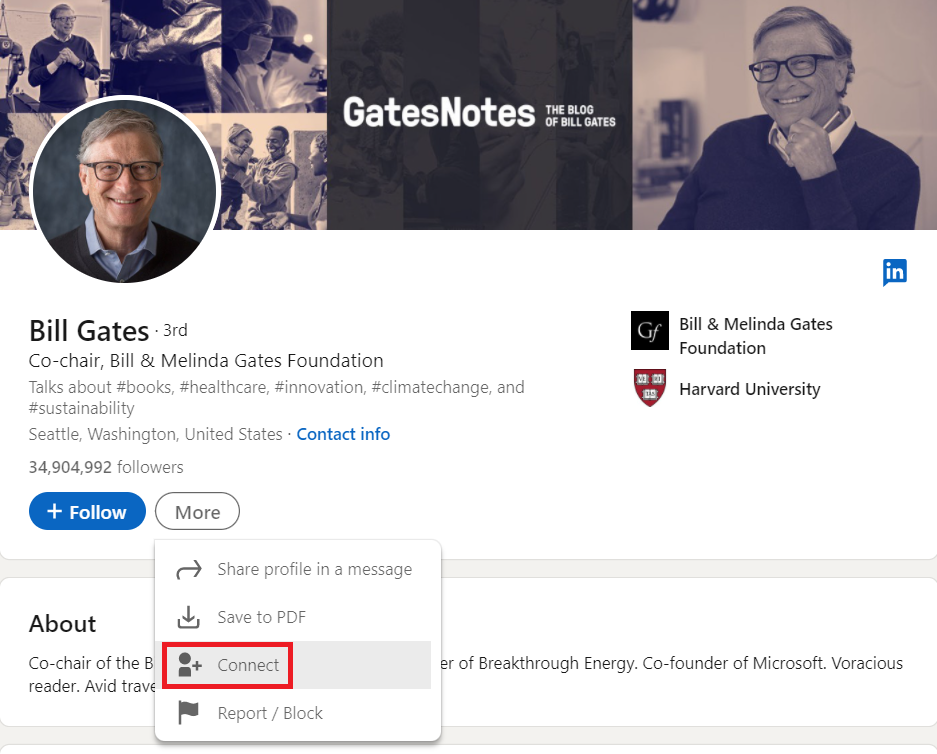 LinkedIn connection request