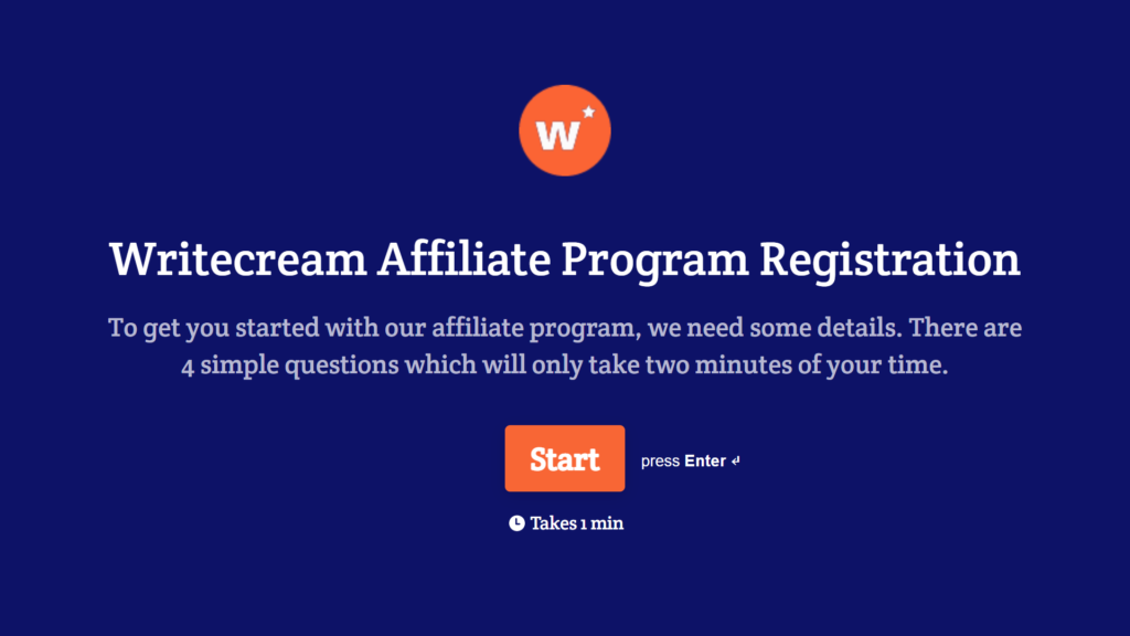 Writecream Affiliate Program Registration Writecream Affiliate Program Registration