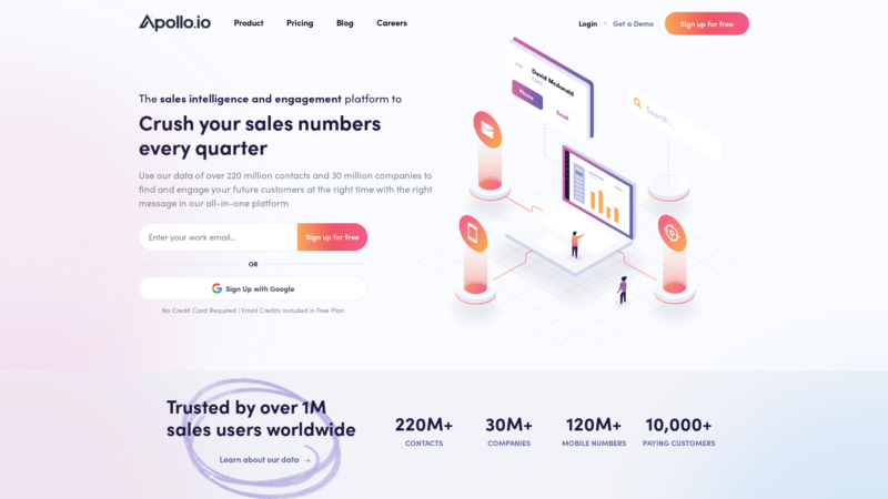 Apollo.io Website User Interface
