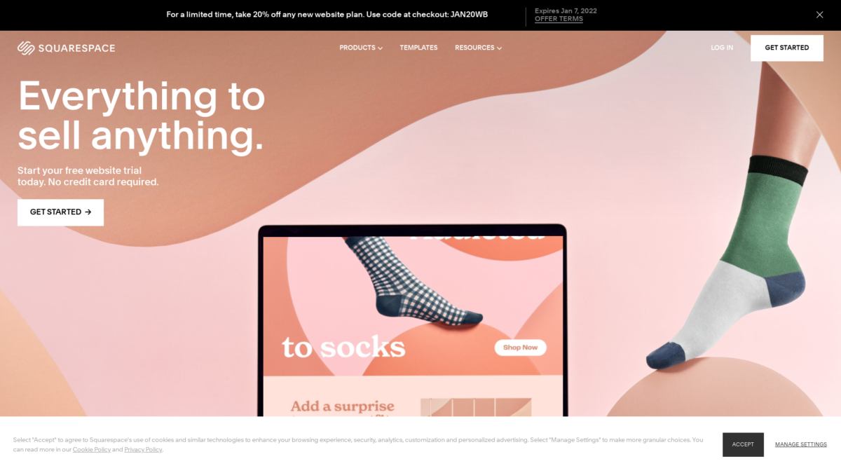 Squarespace Website User Interface