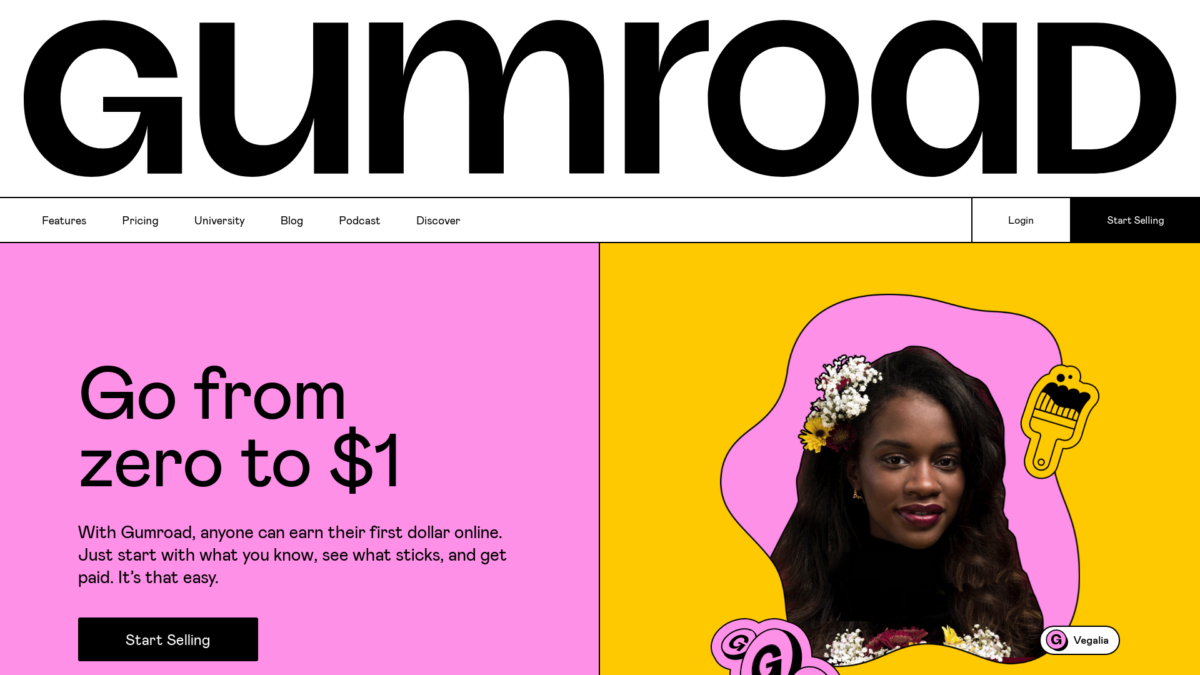 Gumroad Website User Interface