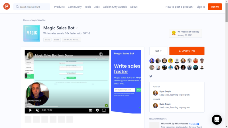 Magic Sales Bot Reviews-Producthunt