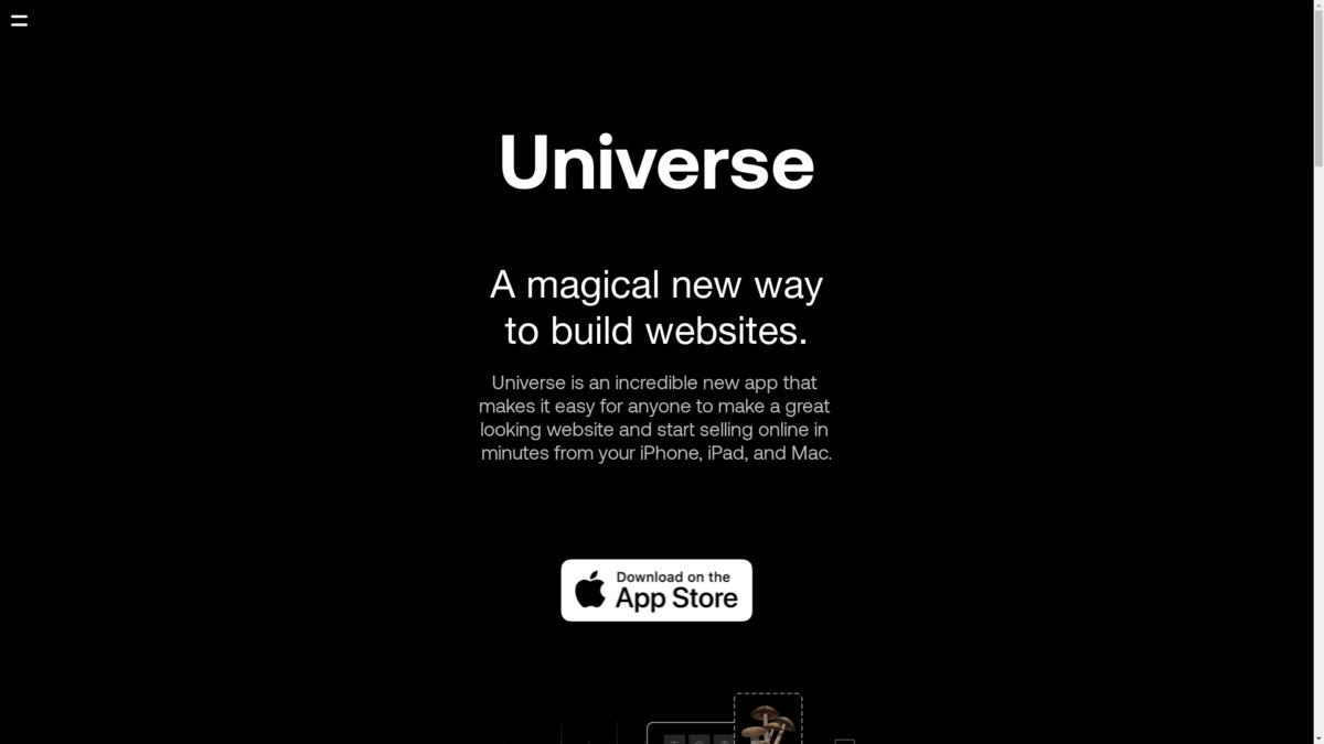 Universe Website User Interface
