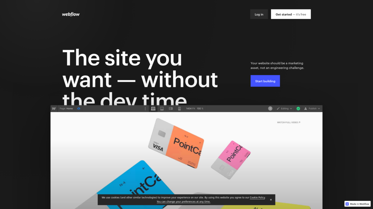 Webflow Website User Interface