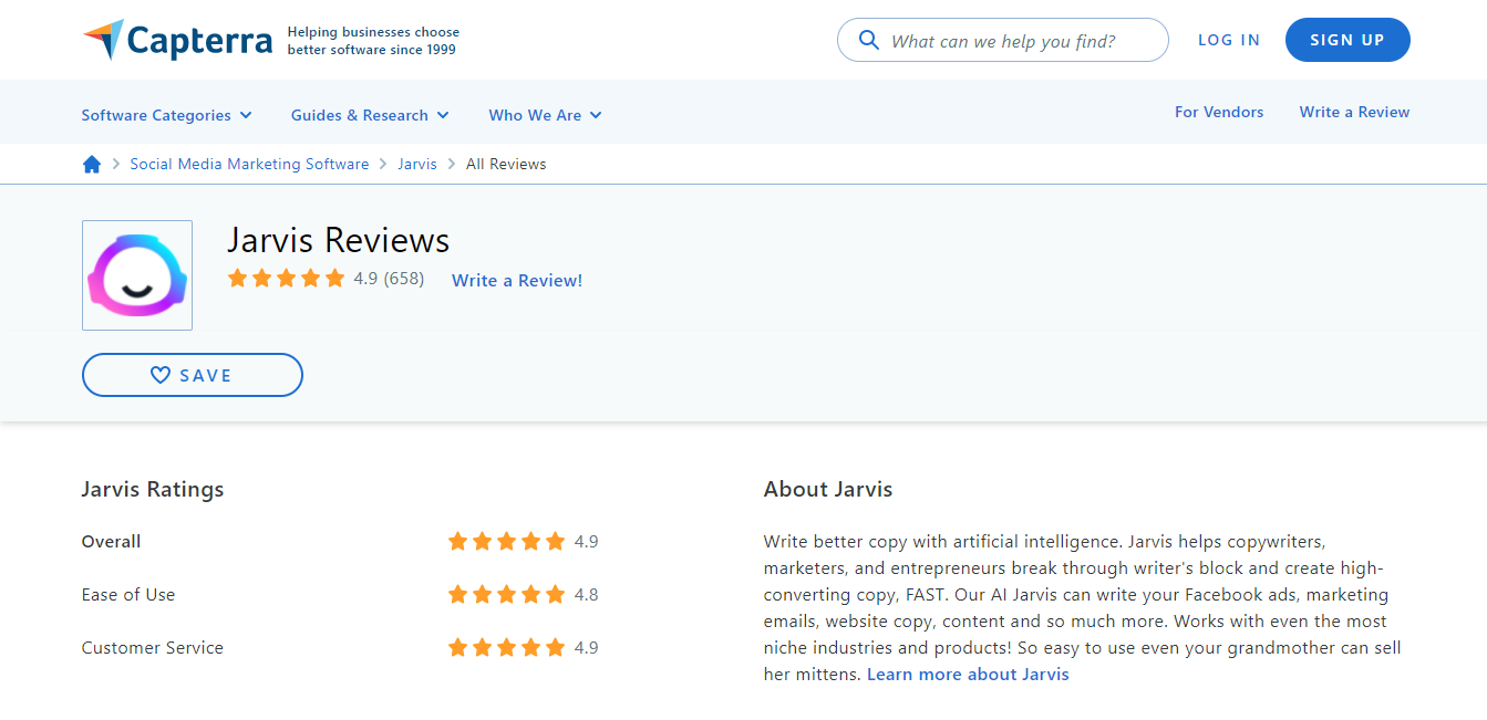 Jarvis Capterra Reviews