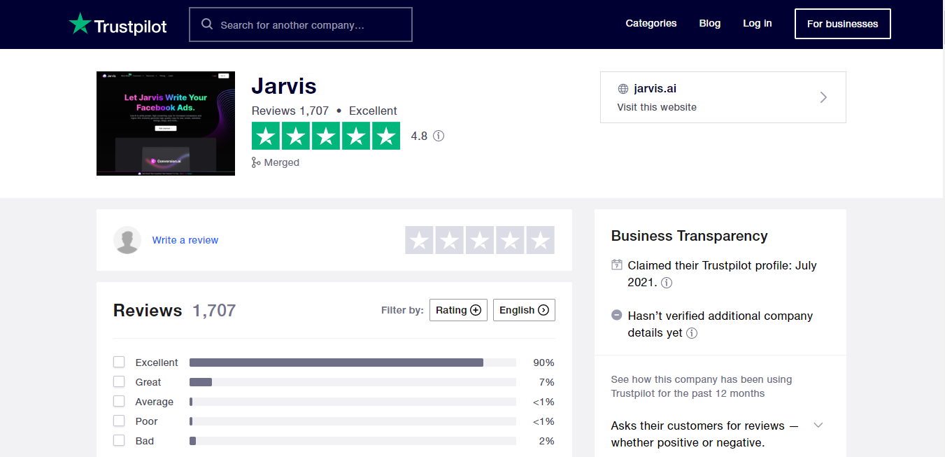 Jarvis Trustpilot Reviews