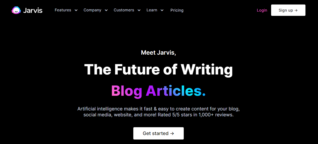 Jarvis Website User Interface