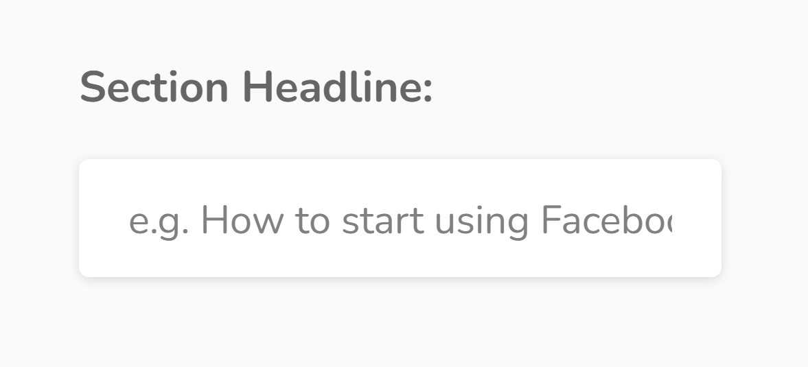 section headline