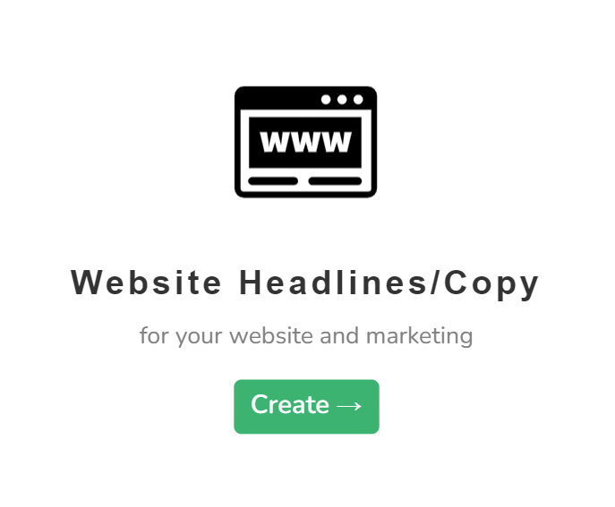 website headline