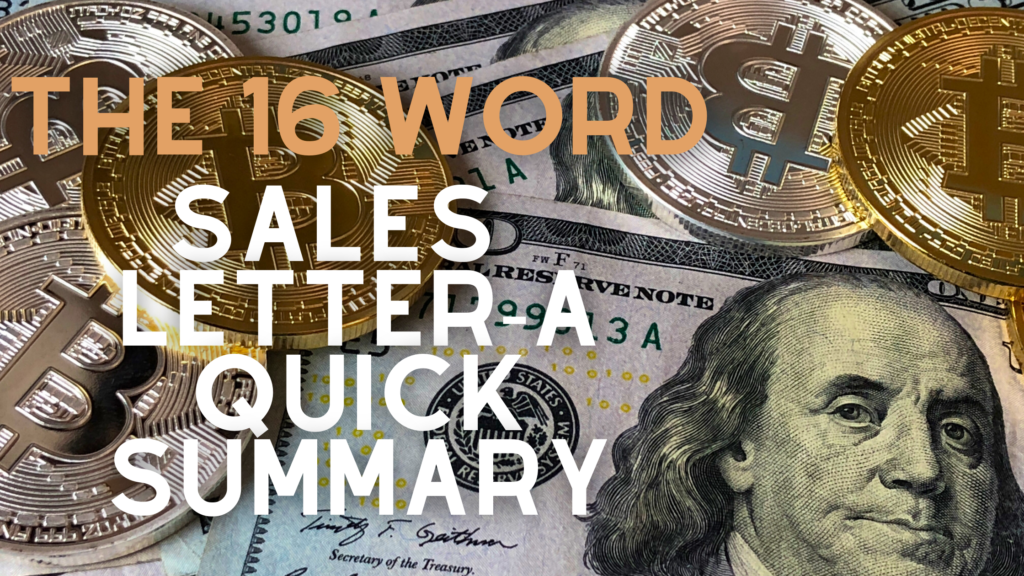16 Word Sales Letter A Quick Summary Writecream