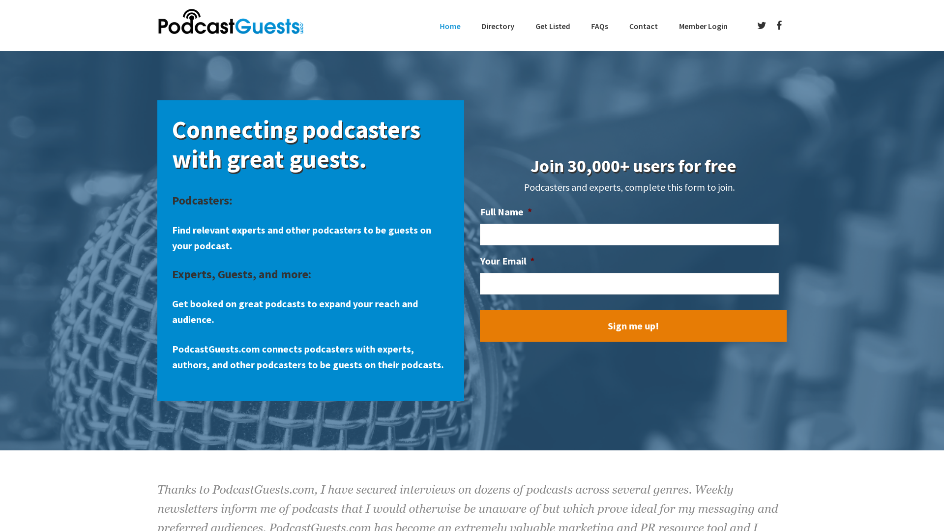 PodcastGuide.com Website Interface Image