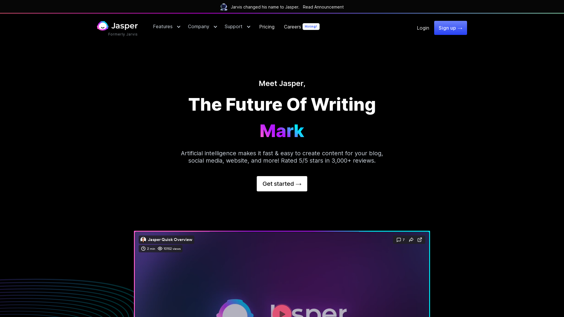 Jasper.ai Website User Interface Image