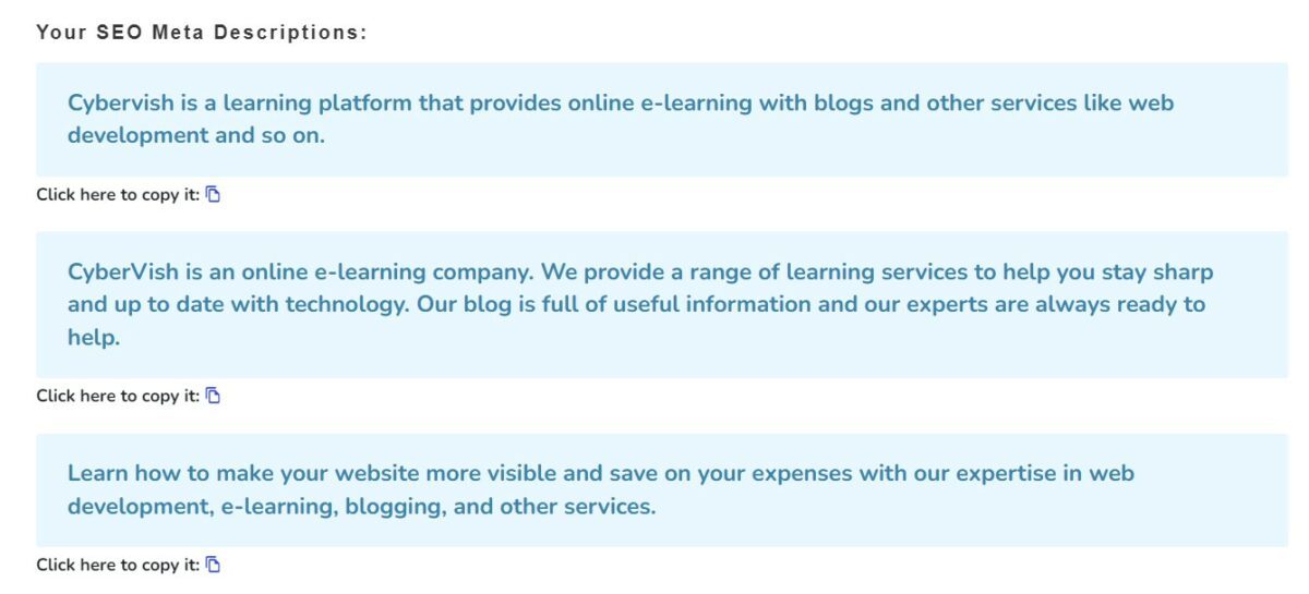 how to write site description