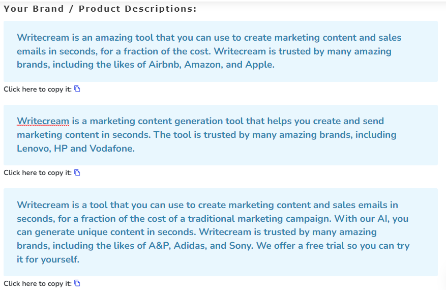 description generator