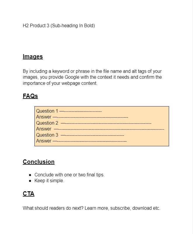 webpage content template