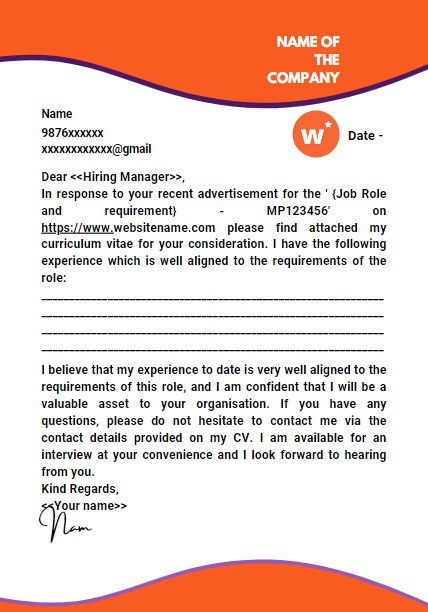 Cover letter template