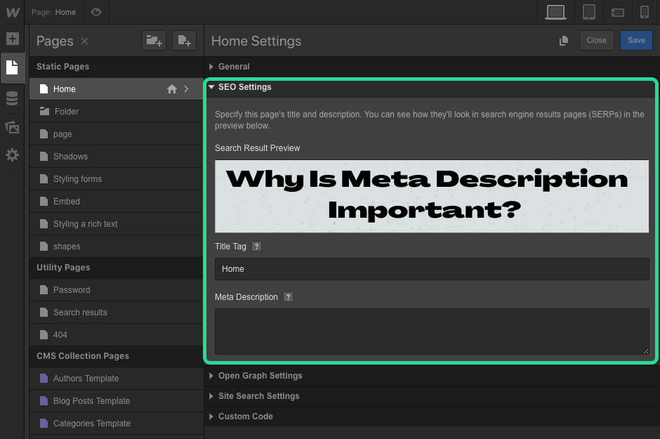 Meta Description Template
