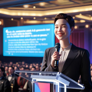 User generating an impactful speech instantly using WriteCream’s AI-powered speech generator tool