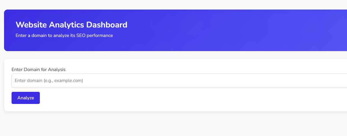 Domain Analysis Tool - Website Performance Metrics