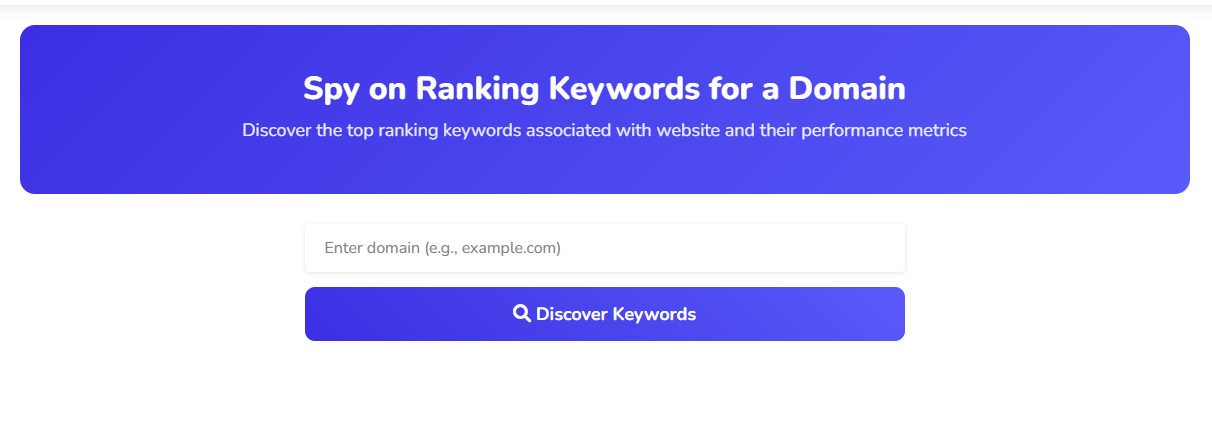 Domain Keywords Tool - Competitor Keyword Intelligence