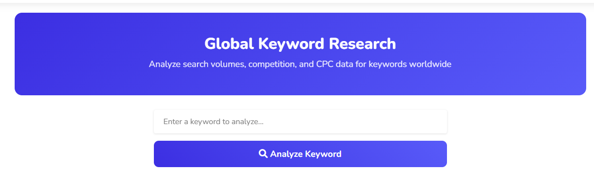 Global Keyword Research Tool - International Market Analysis