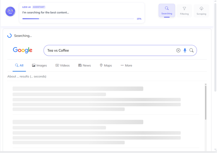 SERP Analysis in Progress - Real-time Processing