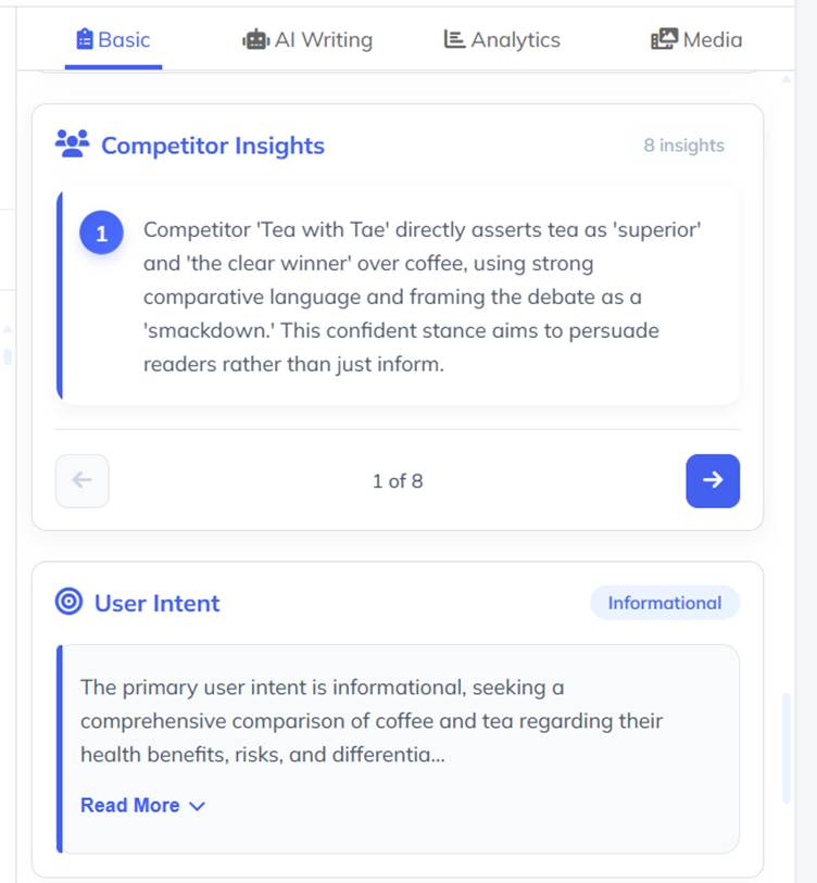 Competitor Insights and User Intent Analysis