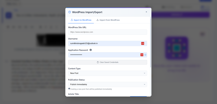 WordPress Integration Setup - Connect Your Site