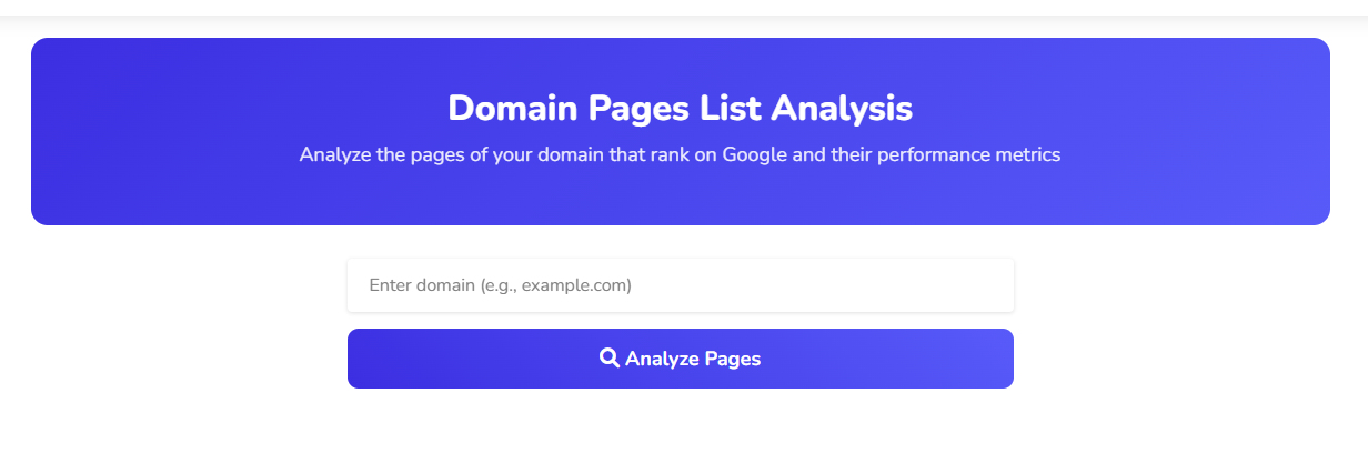 Pages Analysis Tool - Page Optimization Insights