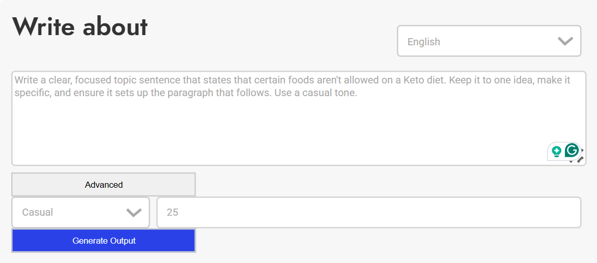 Topic Sentence Generator